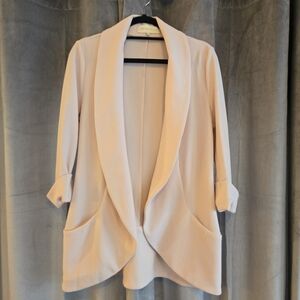 French Mauve Blush Pink Women's Crepe Blazer Shawl Collar.  Size Medium